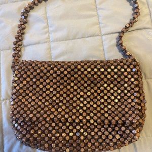 The Sak wood beaded purse size medium